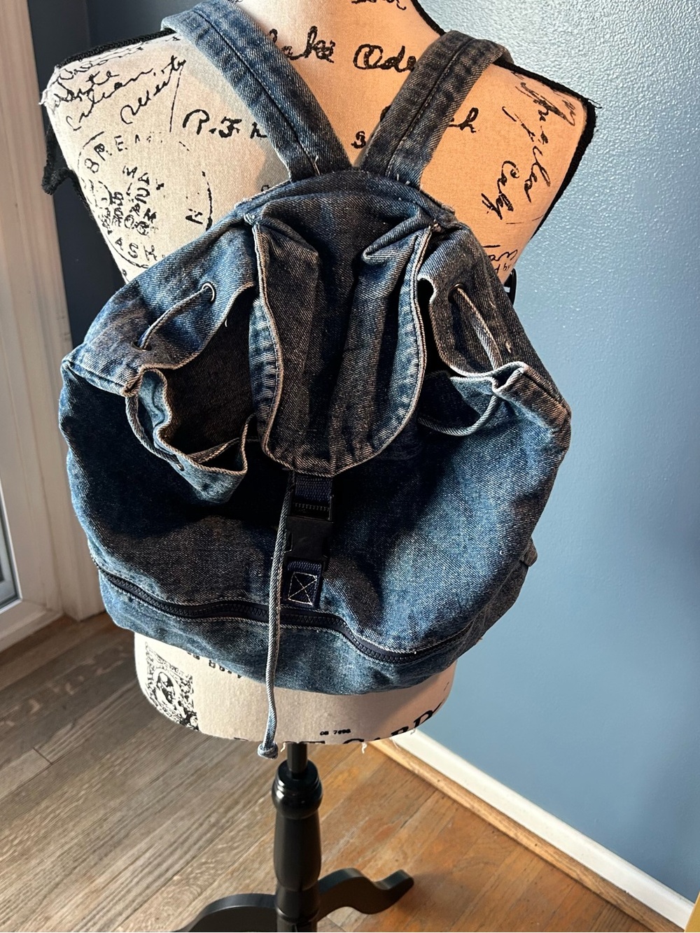 Jordache Denim Drawstring Backpack